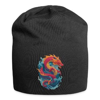 Drache - Jersey-Beanie - Schwarz - Vorne