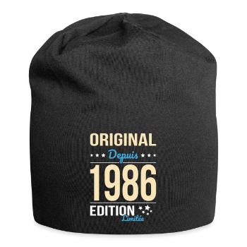 Original seit 1986 – 40-jähriges Jubiläum - Jersey-Beanie - Schwarz - Vorne