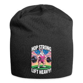 Spring stark. Hebe schwer - Jersey-Beanie - Schwarz - Vorne