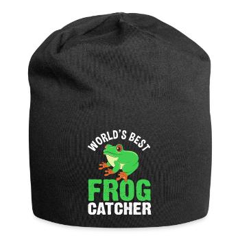 Laubfrosch Frosch - Jersey-Beanie - Schwarz - Vorne