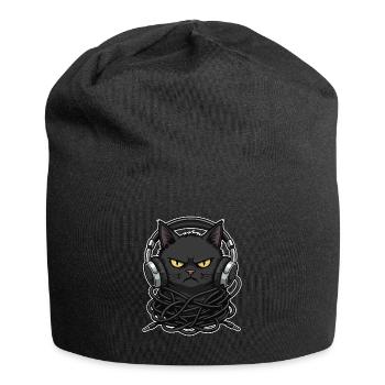 Cable Chaos Chat Musique Casque - Bonnet en jersey - noir - Devant