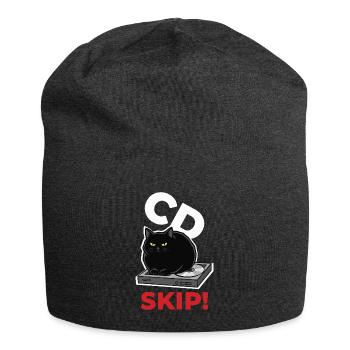 CD Chat überspringen Musik Humor - Jersey-Beanie - Anthrazit - Vorne