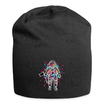 Space Astronaut Scribble Doodles Color - Jersey Beanie - black - Front