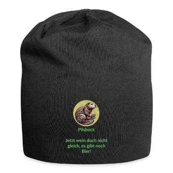 Pilsbock Biber Bier Humor Shirt - Jersey-Beanie - Schwarz - Vorne
