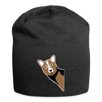 Corgi-Kuckuck – Perfekte für jeden Hundebesitzer - Jersey-Beanie - Schwarz - Vorne