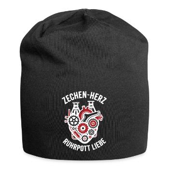Zechen Herz, Ruhrpott Shirt, Hoodie, Tasche, Tasse - Jersey-Beanie - Schwarz - Vorne