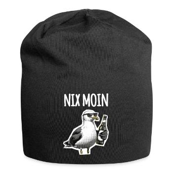 Drôle de dicton : bière mouette du nord de l’Allemagne - Bonnet en jersey - noir - Devant