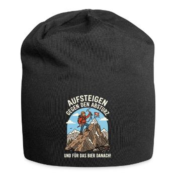 Bergsteiger gegen Abstieg Bier Danach - Jersey-Beanie - Schwarz - Vorne