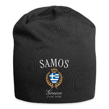 Samos Griechenland Wappen Krone – Reise Souvenir - Jersey-Beanie - Schwarz - Vorne