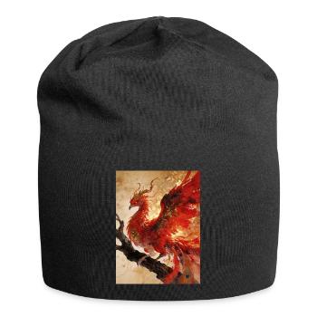 Le Cœur du Phénix : Flamme Éternelle - Bonnet en jersey - noir - Devant