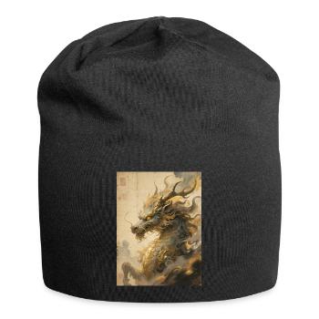 Der himmlische Schritt: Qilin – Göttliche Gnade - Jersey-Beanie - Schwarz - Vorne