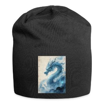 Le Premier Souffle : Dragon Bleu – Renouveau - Bonnet en jersey - noir - Devant