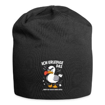 Möwe Seevogel Nen scheiss muss ich - Jersey-Beanie - Schwarz - Vorne