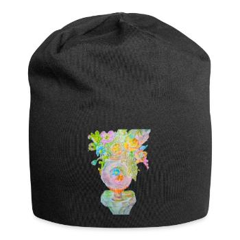 Flower vase - Jersey Beanie - black - Front