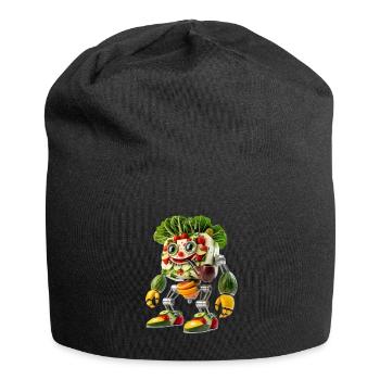 Garden Harvest Robot: Organic Synthetic Cyborg - Jersey Beanie - black - Front