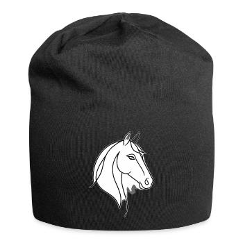 Line art horse - Jersey Beanie - black - Front