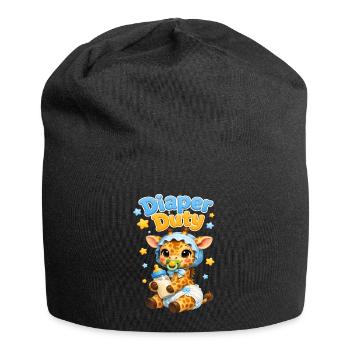 Bébé girafe de service couche - Bonnet en jersey - noir - Devant