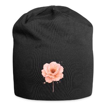 Zarte rosa Rosen-Blüte im Aquarell-Stil - Jersey-Beanie - Schwarz - Vorne