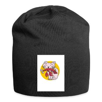 Kätzchen mit Krebs - Jersey-Beanie - Schwarz - Vorne