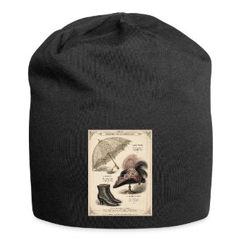 Viktorianischer Sonnenschirm und Vintage-Zubehör - Jersey-Beanie - Schwarz - Vorne