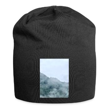 Misty Mountain Fog Landscape - Jersey Beanie - black - Front