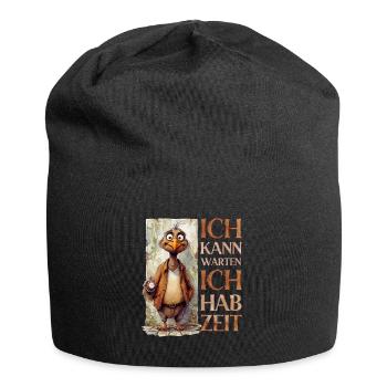 Alter Geier: Ich kann warten, ich hab Zeit! - Jersey-Beanie - Schwarz - Vorne