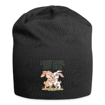 Make Love, Not War – Cute Bunny Hug - Jersey Beanie - black - Front