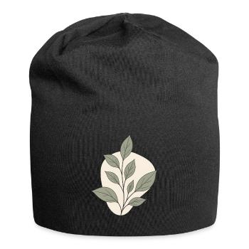 Minimalist Botany Branch Line Art Aesthetics - Jersey Beanie - black - Front