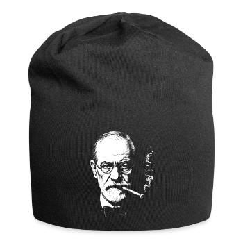 Sigmund Freud smoking cigar - Jersey Beanie - black - Front