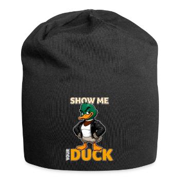 Show Me Your Duck Funny Mallard Pun - Jersey Beanie - black - Front
