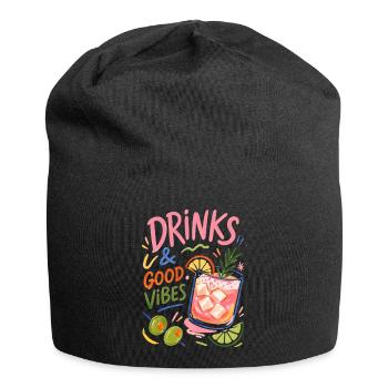 Colorful Cocktail Summer Party Drinks - Jersey Beanie - black - Front