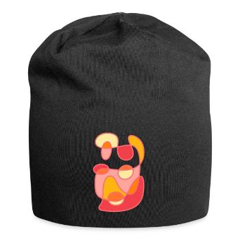 Modern Color Shapes Art Design - Jersey Beanie - black - Front