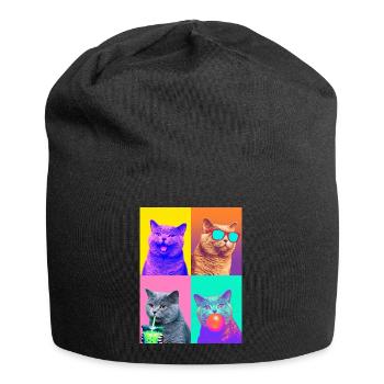 Cats British Shorthair Cat - Jersey Beanie - black - Front