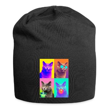 Cats Carthusian Cat - Jersey Beanie - black - Front