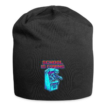 School Is Coming Zombie Pixel Art Arcade - Jersey Beanie - black - Front