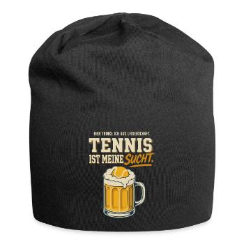 Tennis ist meine Sucht Bier Spruch Lustig - Jersey-Beanie - Schwarz - Vorne