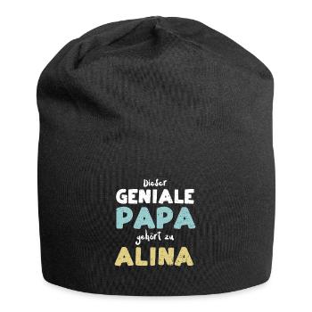 Dieser Geniale Papa Gehört Zu Alina - Jersey-Beanie - Schwarz - Vorne
