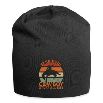 J’ai fait du rodéo de cow-boy toute la journée - Bonnet en jersey - noir - Devant