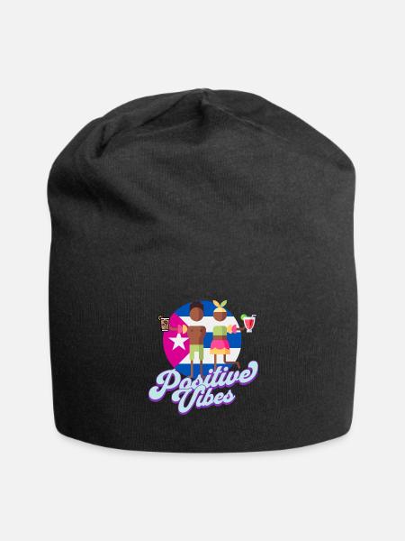 Positive Vibes - Jersey-Beanie - Schwarz