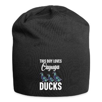 Cayuga Duck Enclos de nourriture pour animaux en peluche Cayuga - Bonnet en jersey - noir - Devant