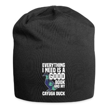 Cayuga Duck Lover Food Stuffed Animal Enclosure - Jersey Beanie - black - Front