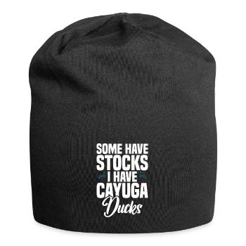 Cayuga Duck Enclosure Nourriture pour animaux en peluche Cayuga - Bonnet en jersey - noir - Devant