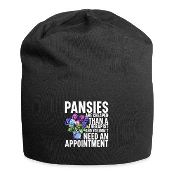 Pansies Plants Gear Pansy Flower Live Pansies - Jersey Beanie - black - Front