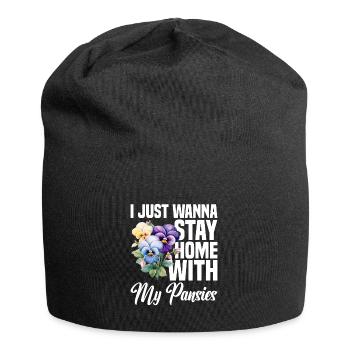 Pansy Seeds Pansies for Outdoors Pansy Flower - Jersey Beanie - black - Front