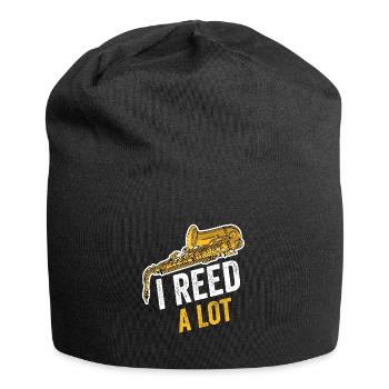 I Reed A Lot Funny Saxophone Player Saxophonist - Jersey Beanie - black - Front