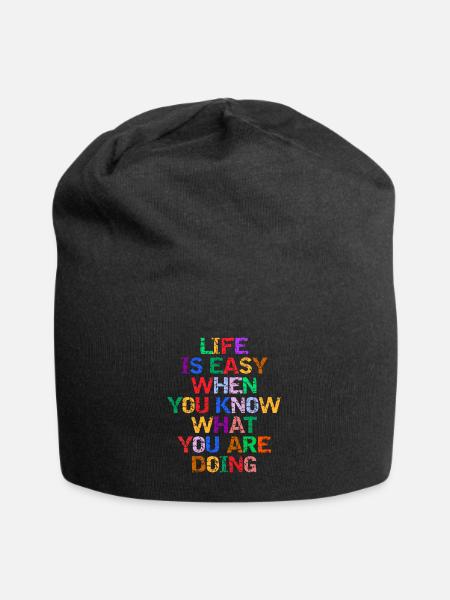 DAS LEBEN IST EINFACH - Jersey-Beanie - Schwarz