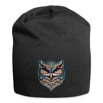 Coole Steampunk Eule - Jersey-Beanie - Schwarz - Vorne