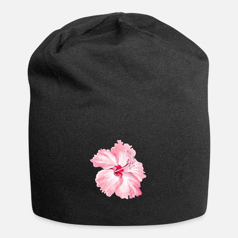 Blume - Jersey-Beanie - Schwarz