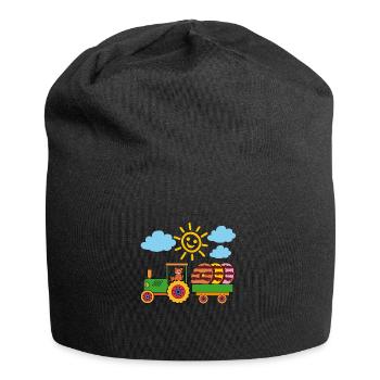 Teddy apporte des bonbons avec le tracteur - Bonnet en jersey - noir - Devant