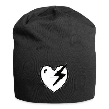 Heart Flash Pixel Gamer Gift - Jersey Beanie - black - Front
